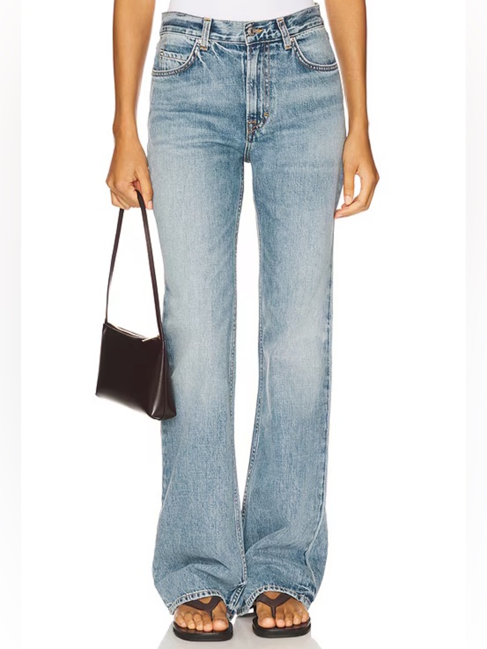 GRLFRND Revolve The Danie Mid Rise Chill Boot Cut Denim Blue Jeans Size 27 NWT